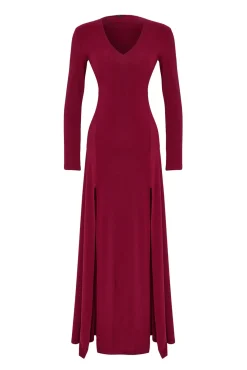 Vestido largo con escote en V