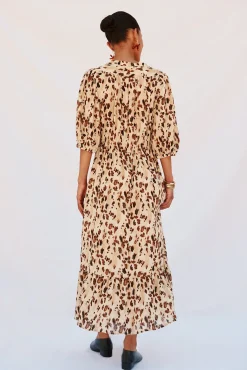 Vestido largo estampado ajustado