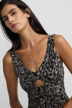 Vestido largo estampado animal print