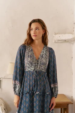 Vestido largo Luciana estampado Nico