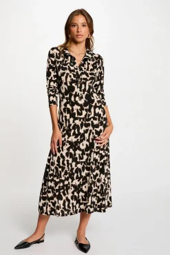 Vestido largo recto estampado