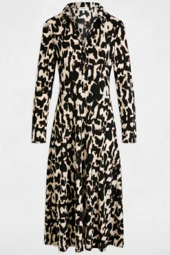 Vestido largo recto estampado