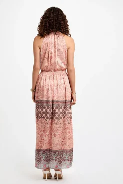 Vestido largo recto estampado