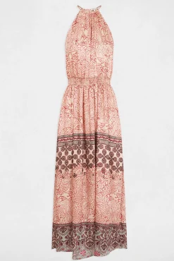 Vestido largo recto estampado