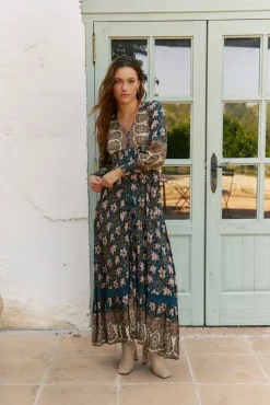 Vestido largo Sabrina estampado monarch