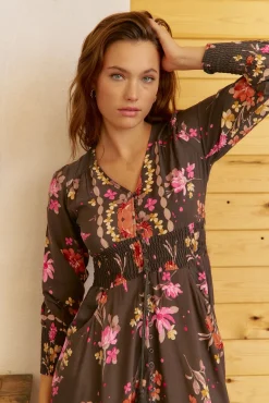 Vestido largo Sabrina estampado monarch