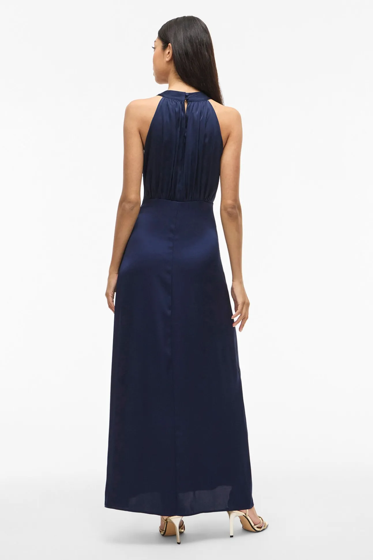 Vestido largo satinado de fiesta