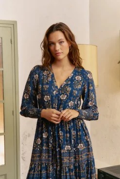 Vestido largo Stephanie estampado adeline