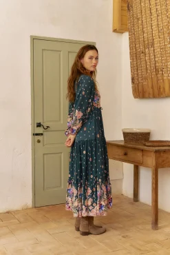 Vestido largo Teresa estampado Rhubarb