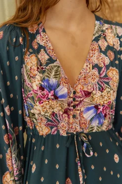 Vestido largo Teresa estampado Rhubarb