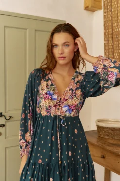 Vestido largo Teresa estampado Rhubarb