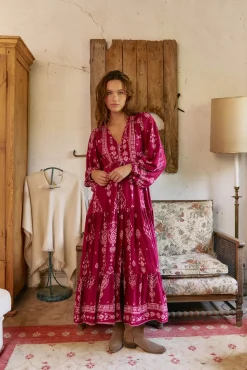 Vestido largo Teresa estampado Rhubarb