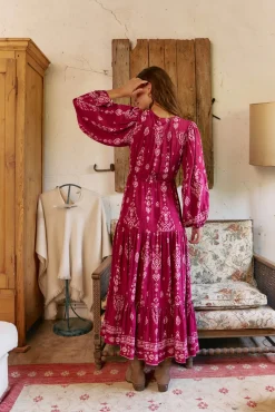 Vestido largo Teresa estampado Rhubarb