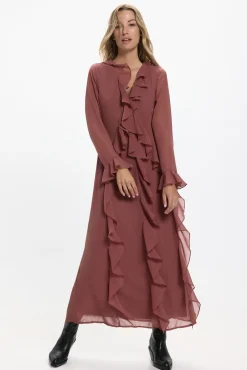 Vestido largo volantes