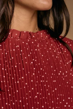 Vestido lunares granate