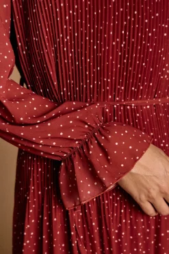 Vestido lunares granate