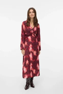 Vestido midi de manga larga