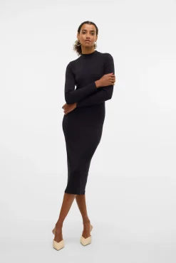 Vestido midi de manga larga