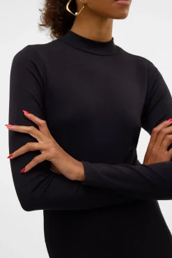 Vestido midi de manga larga