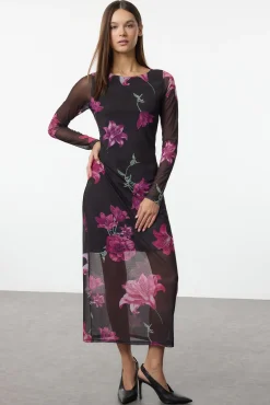 Vestido midi de tul