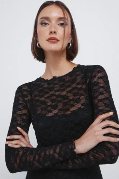 Vestido midi lace asimétrico