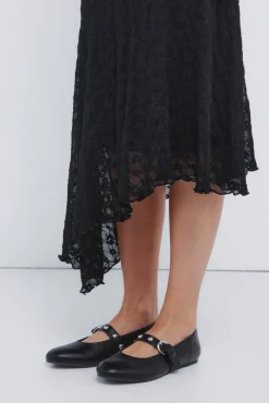 Vestido midi lace asimétrico