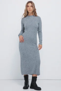 Vestido midi punto cable knit