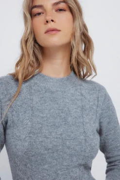 Vestido midi punto cable knit