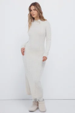 Vestido midi punto cable knit