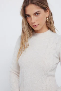 Vestido midi punto cable knit