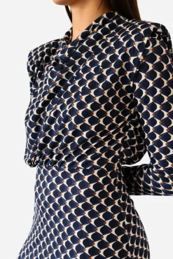 Vestido midi punto estampado