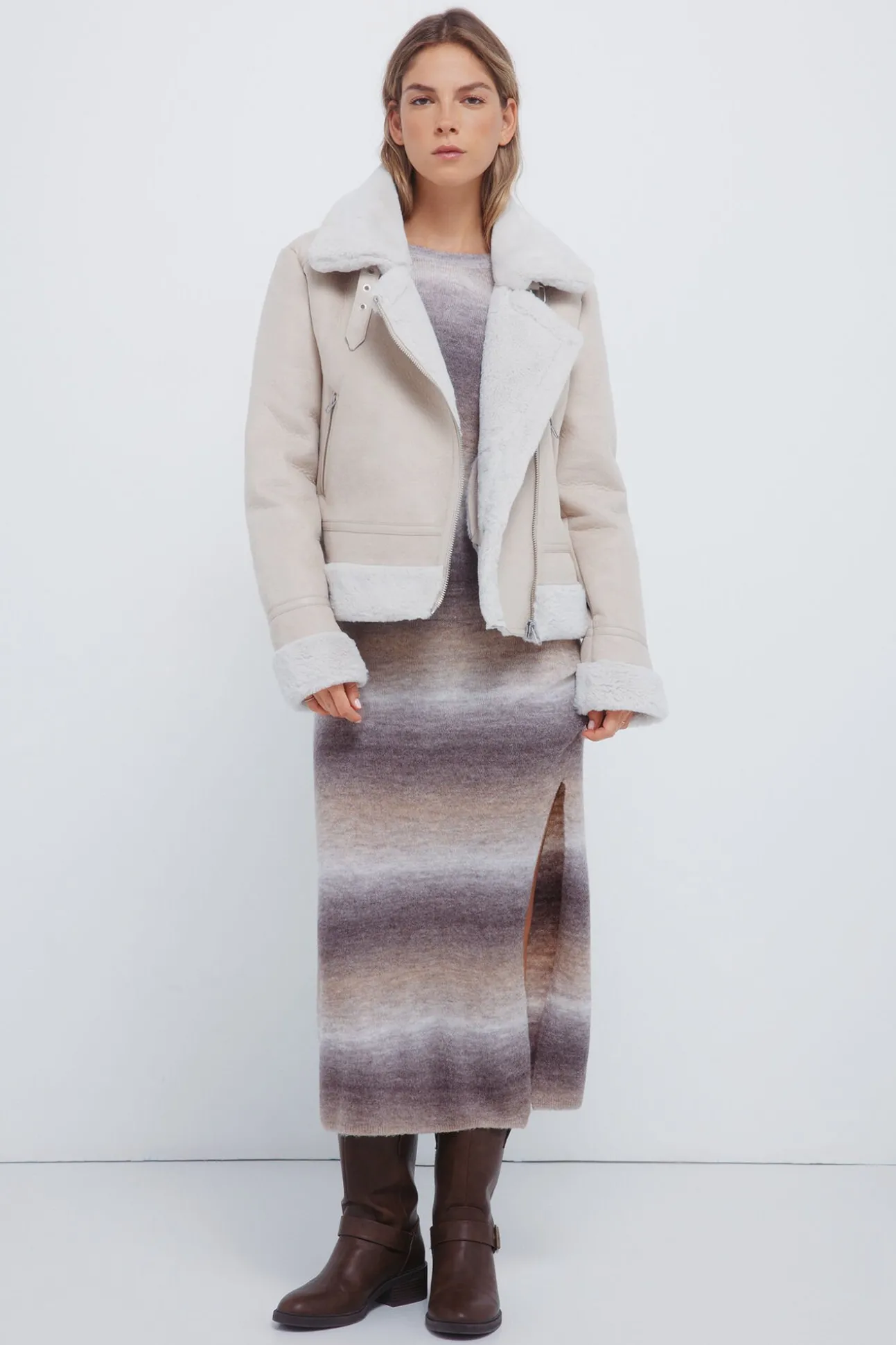 Vestido midi punto space dye