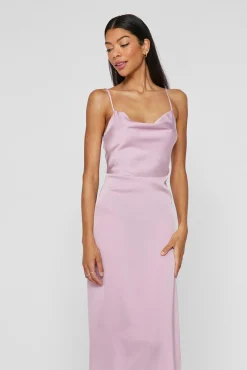 Vestido midi satinado