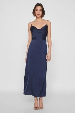 Vestido midi satinado