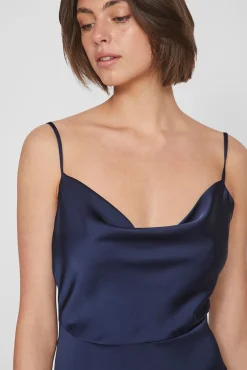 Vestido midi satinado