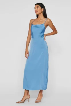 Vestido midi satinado