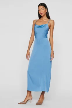 Vestido midi satinado