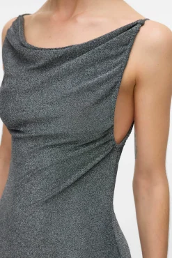 Vestido midi tejido metalizado