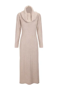 Vestido punto cuello amplio