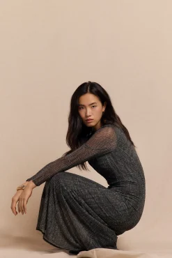 Vestido punto estampado frunce