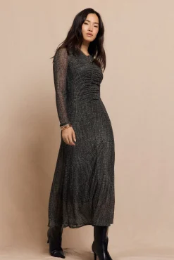 Vestido punto estampado frunce