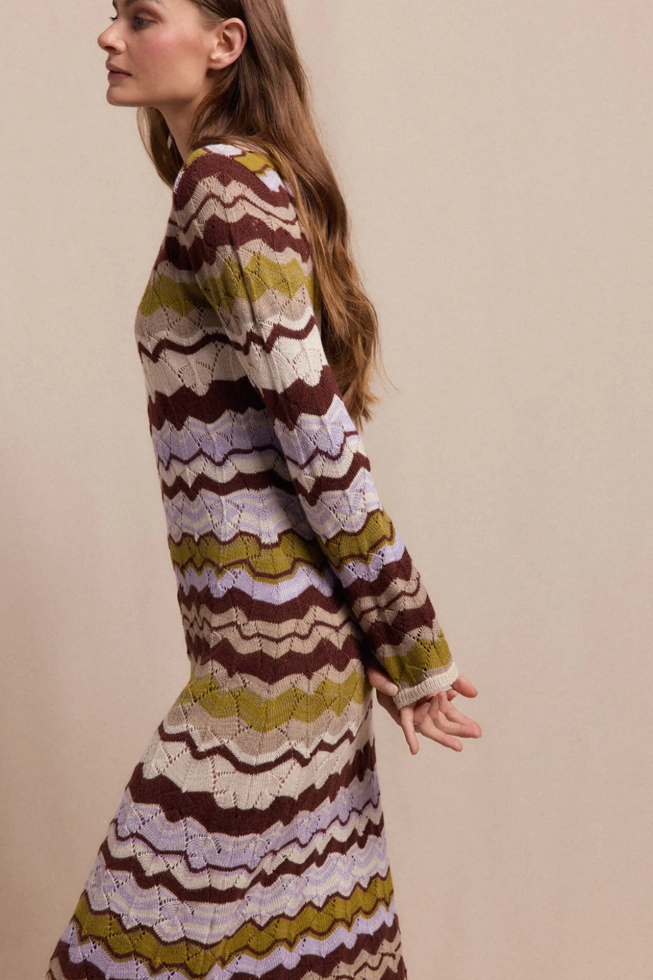 Vestido punto ondas multicolor