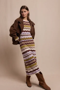Vestido punto ondas multicolor