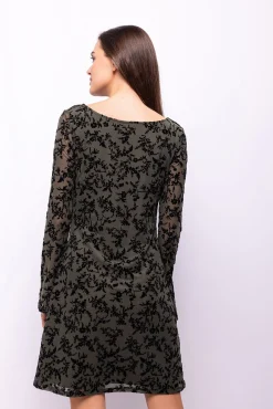 Vestido tejido flocado