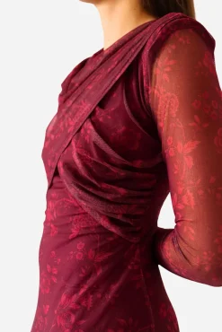 Vestido tul estampado flores