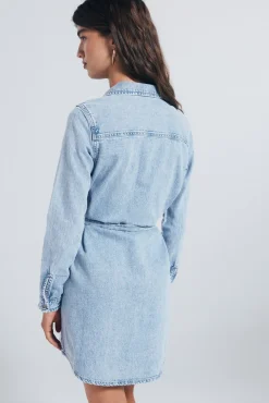 Vestido vaquero camisero tachas