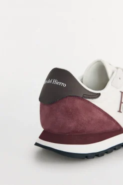 Zapatilla piel y textil