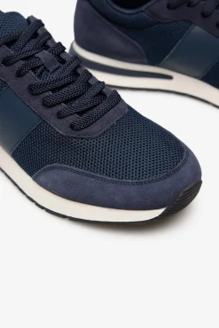 Zapatilla piel y textil