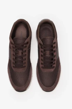 Zapatilla piel y textil