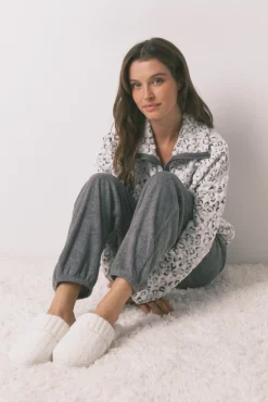 Zapatillas casa punto tricot blanco